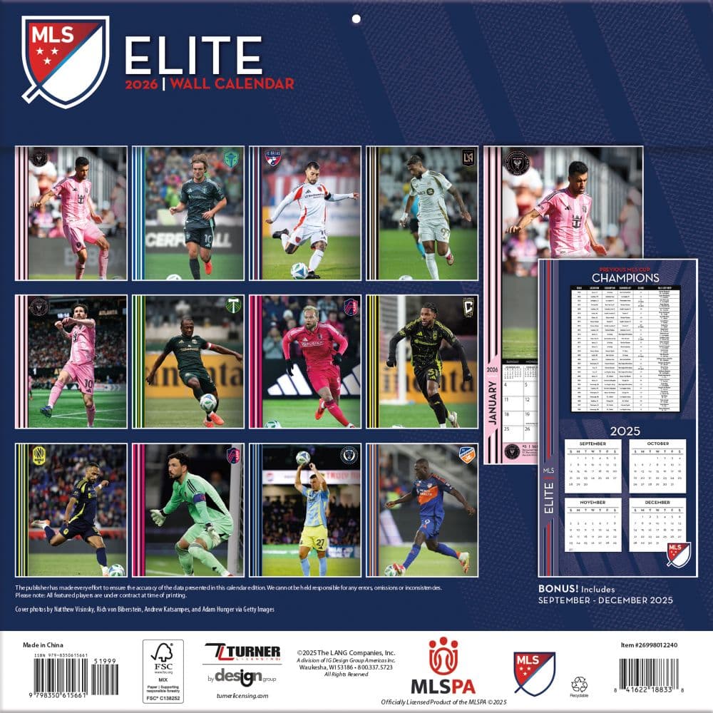 MLS Elite 2026 Wall Calendar First Alternate Image