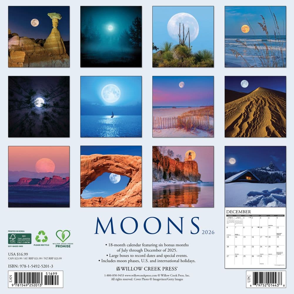 Moons 2026 Wall Calendar First Alternate Image