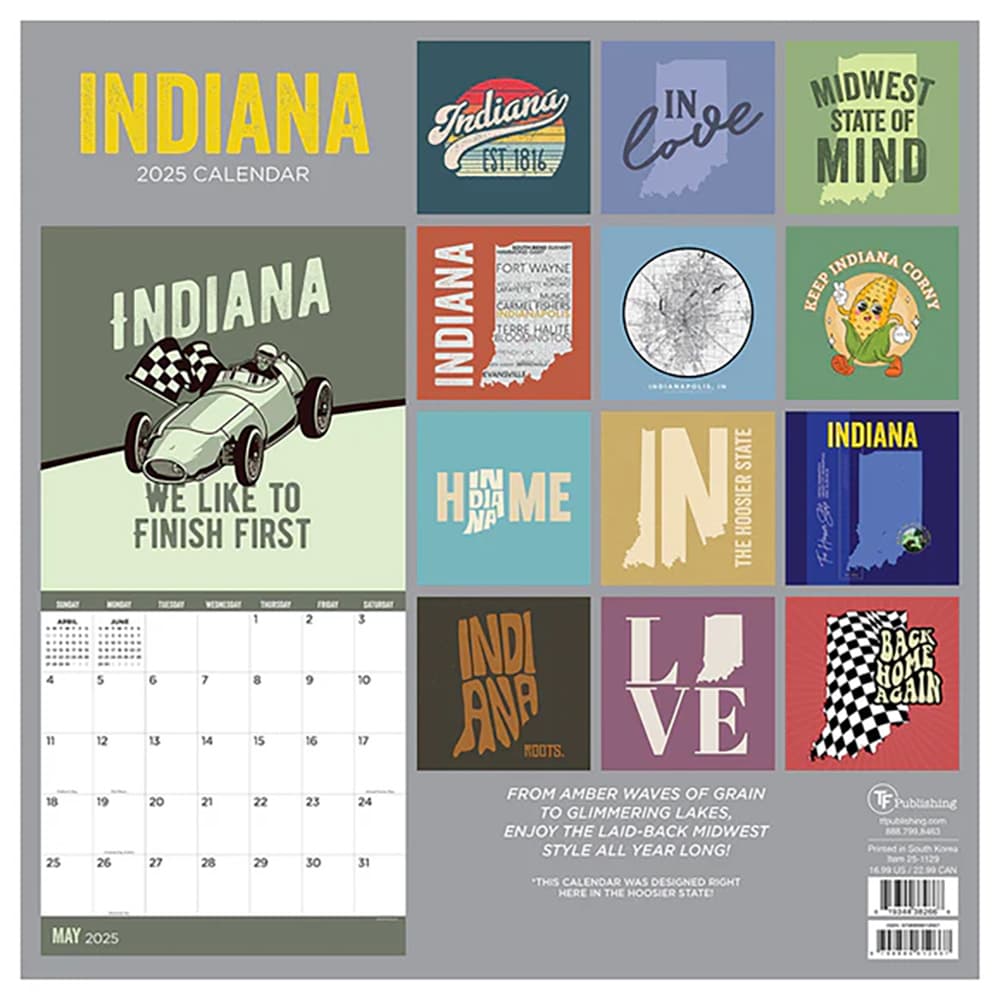 Home Indiana 2025 Wall Calendar Alternate 1