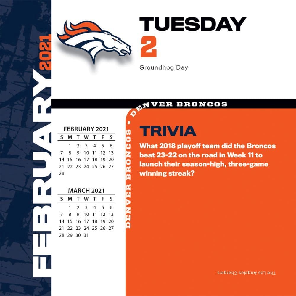 Denver Broncos Desk Calendar