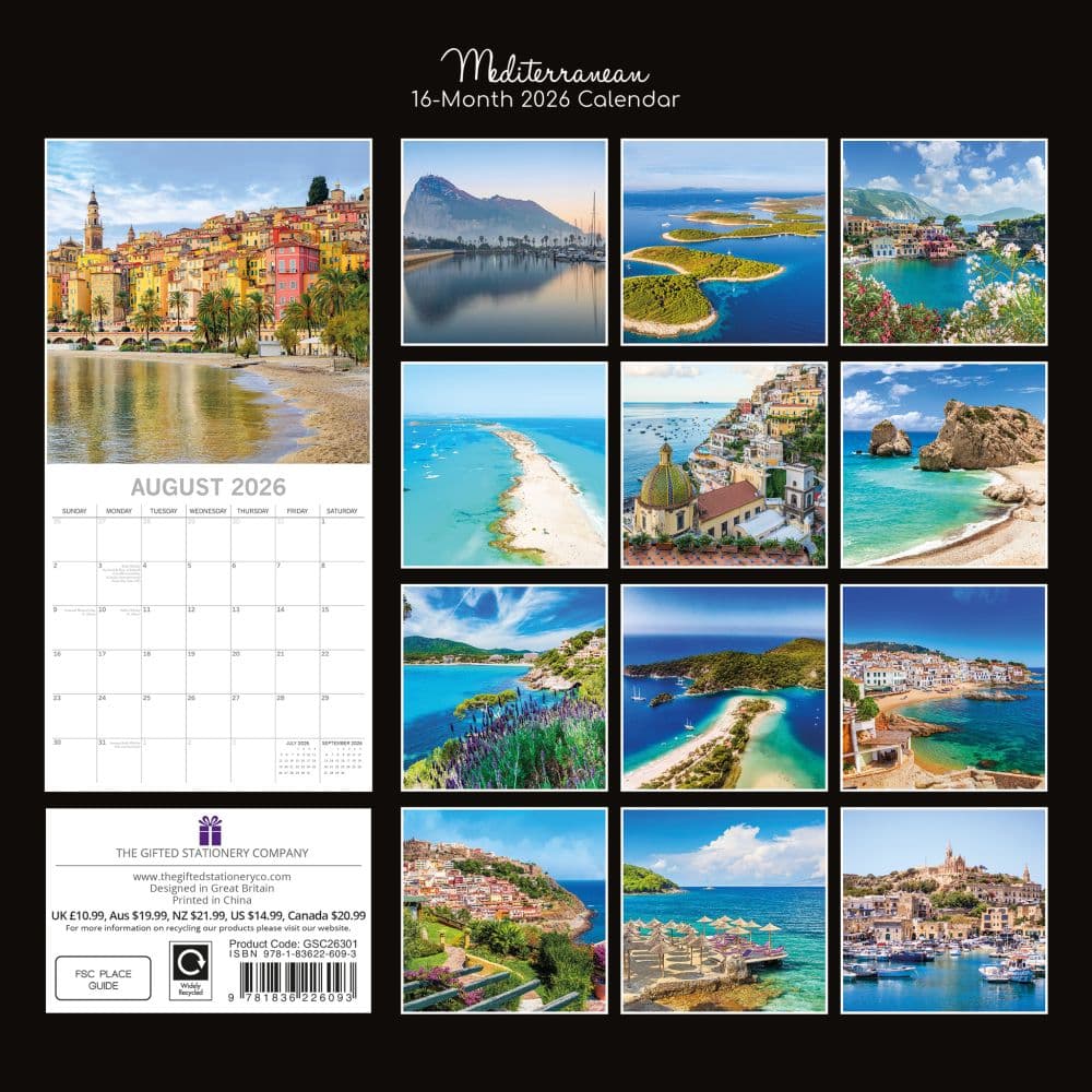 Mediterranean 2026 Wall Calendar First Alternate Image