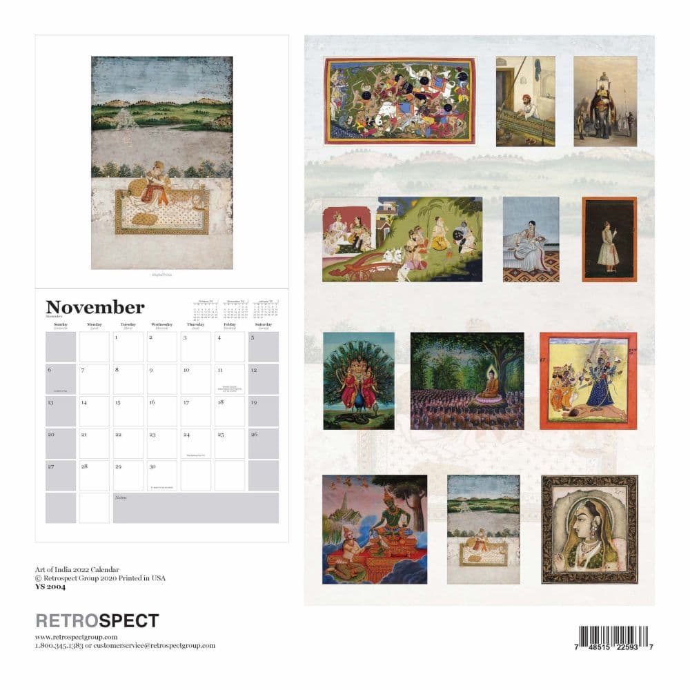 India Art of 2022 Wall Calendar