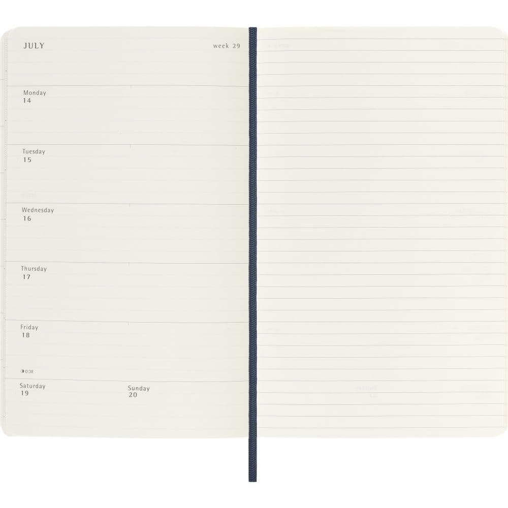 Moleskine Large Blue Weekly Soft Cover 2025 Planner Fourth Alternate Image