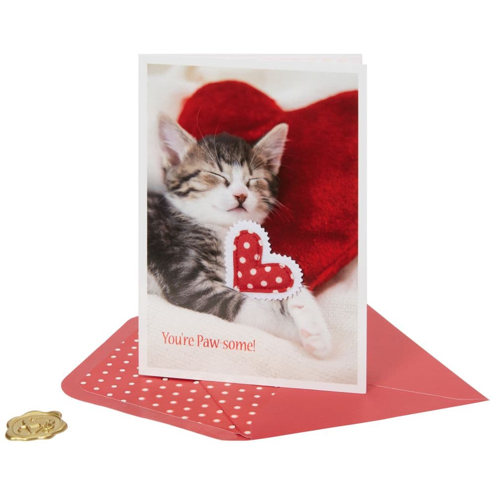 Photo Kitten And Heart Pillows Valentine&#39;s Day Card Sixth Alternate Image width=&quot;1000&quot; height=&quot;1000&quot;