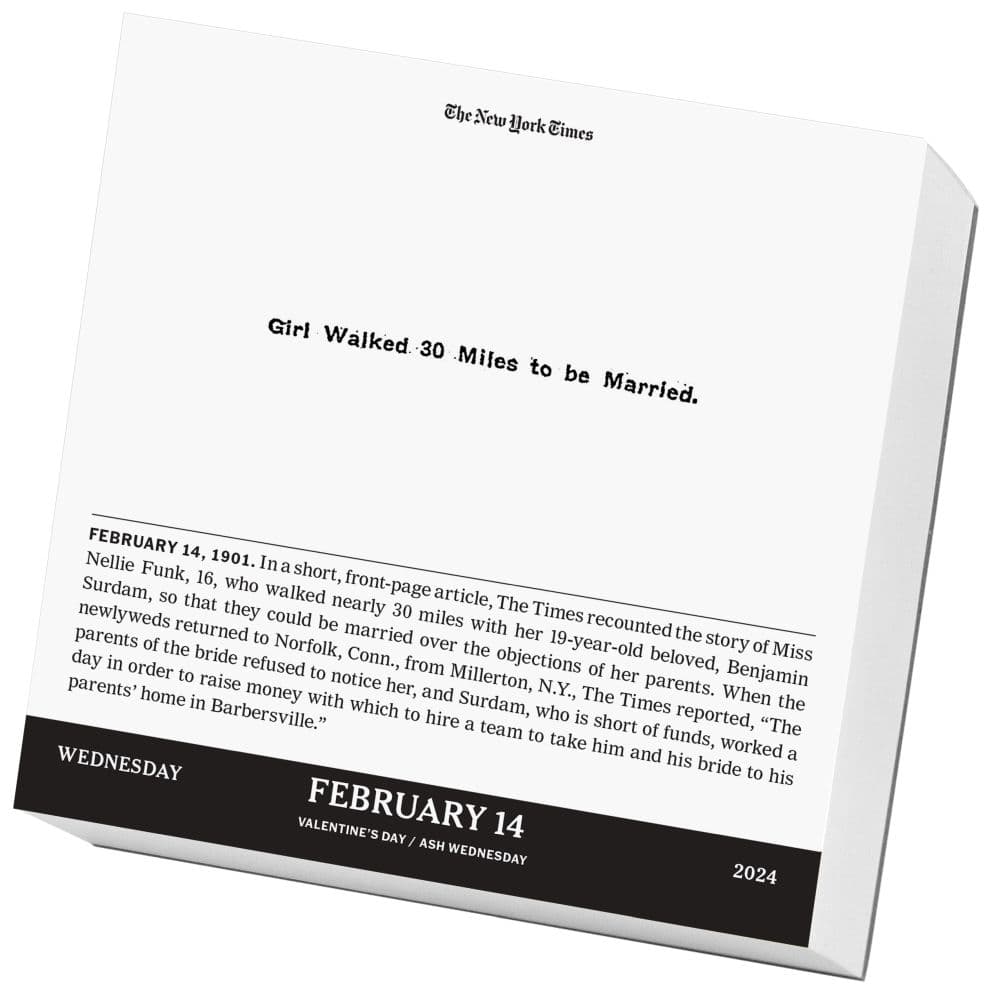 New York Times Headlines in History 2024 Desk Calendar