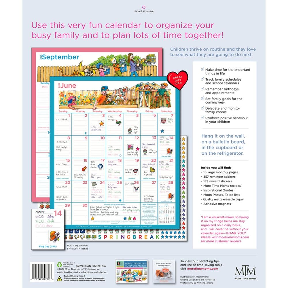 Fridge Calendar 2025 Magnetic Wall Calendar Alt1