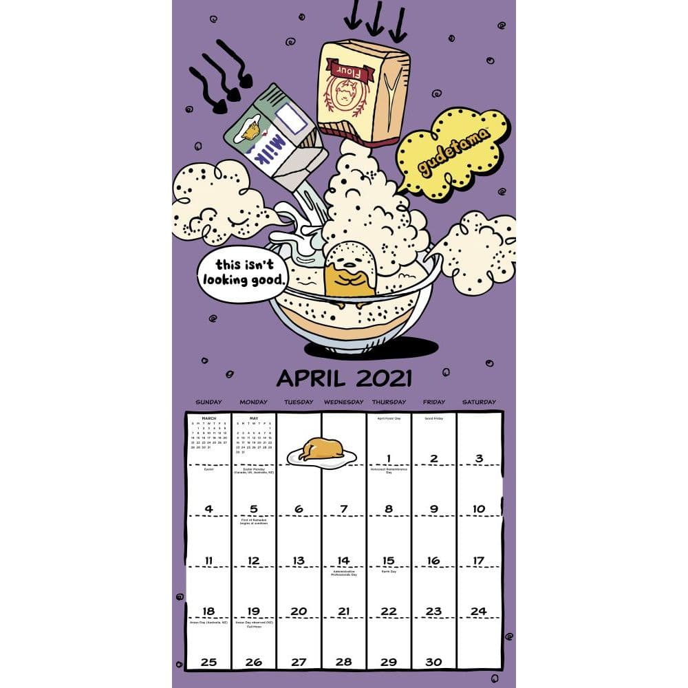 Gudetama™ the Lazy Egg 16-month 2020 wall calendar 12"X12" w 