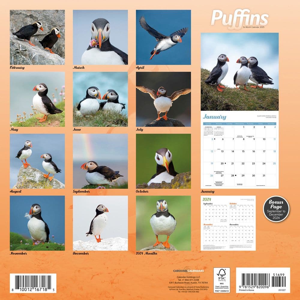 Puffins 2025 Wall Calendar First Alternate Image width=&quot;1000&quot; height=&quot;1000&quot;