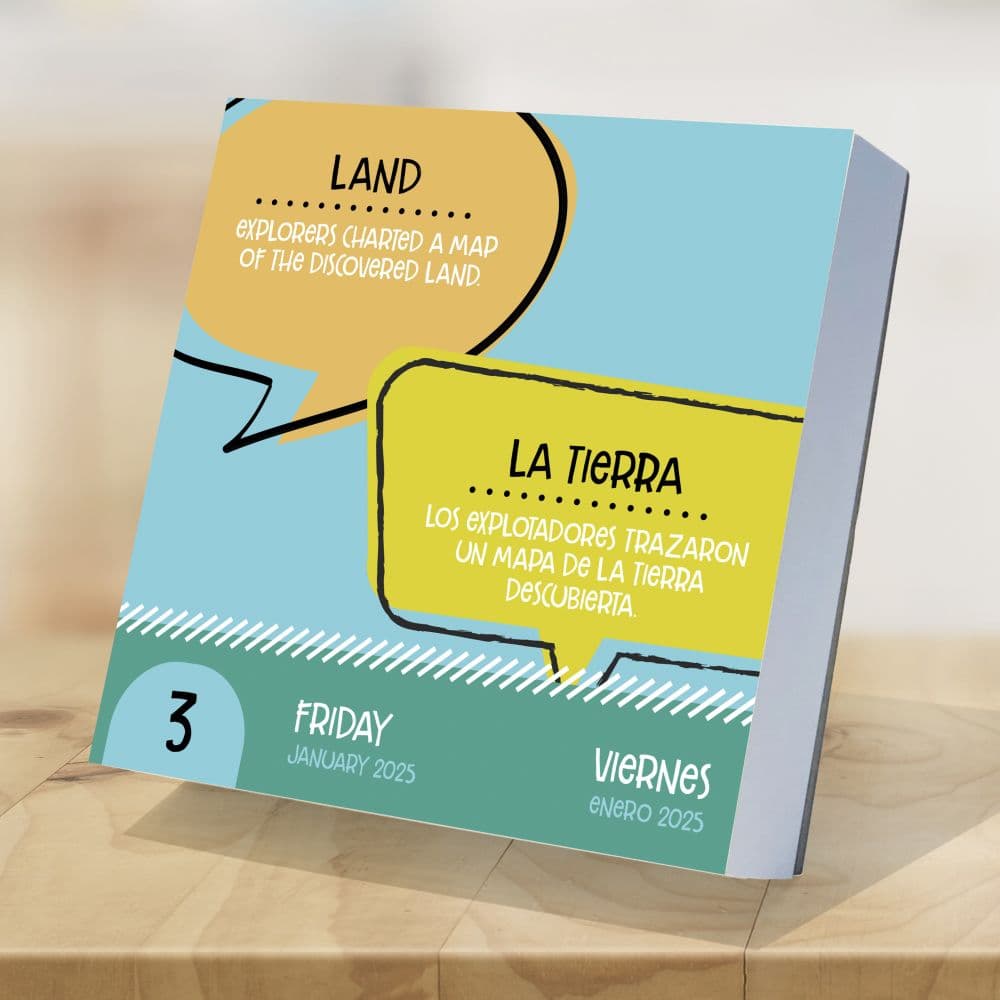 Spanish Words 2025 Desk Calendar monday view