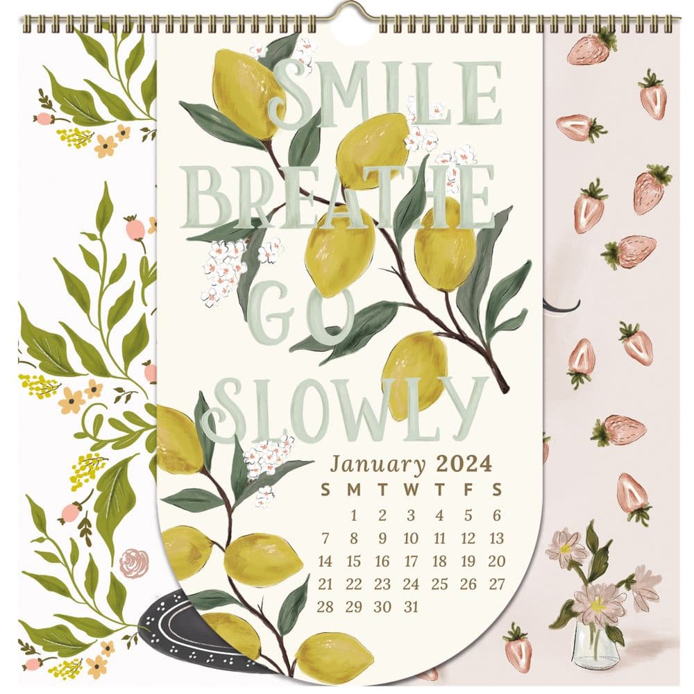 Just Breathe Die Cut Spiral 2024 Wall Calendar