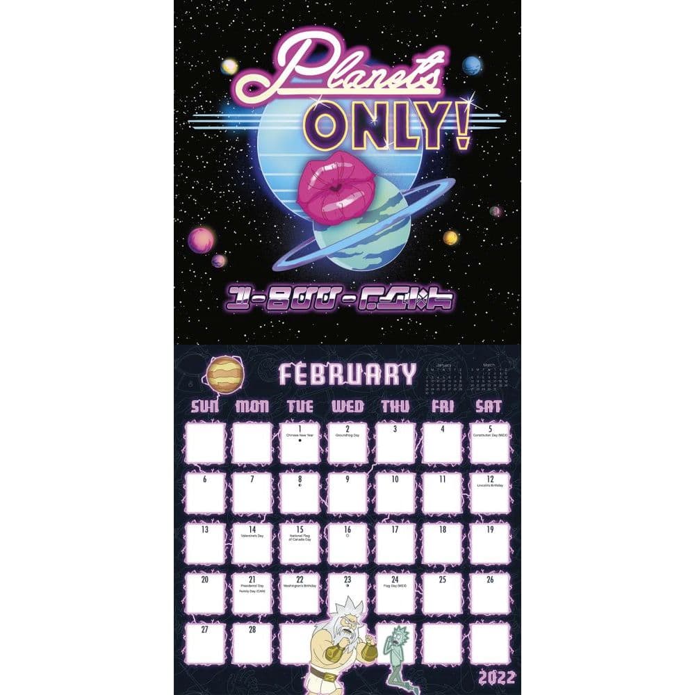 Rick And Morty Wall Calendar 2022 Rick And Morty 2022 Mini Wall Calendar - Calendars.com