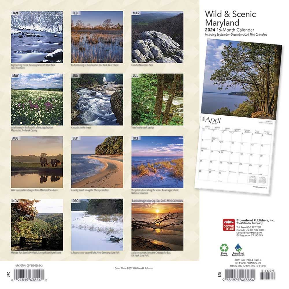 Maryland Wild and Scenic 2024 Wall Calendar