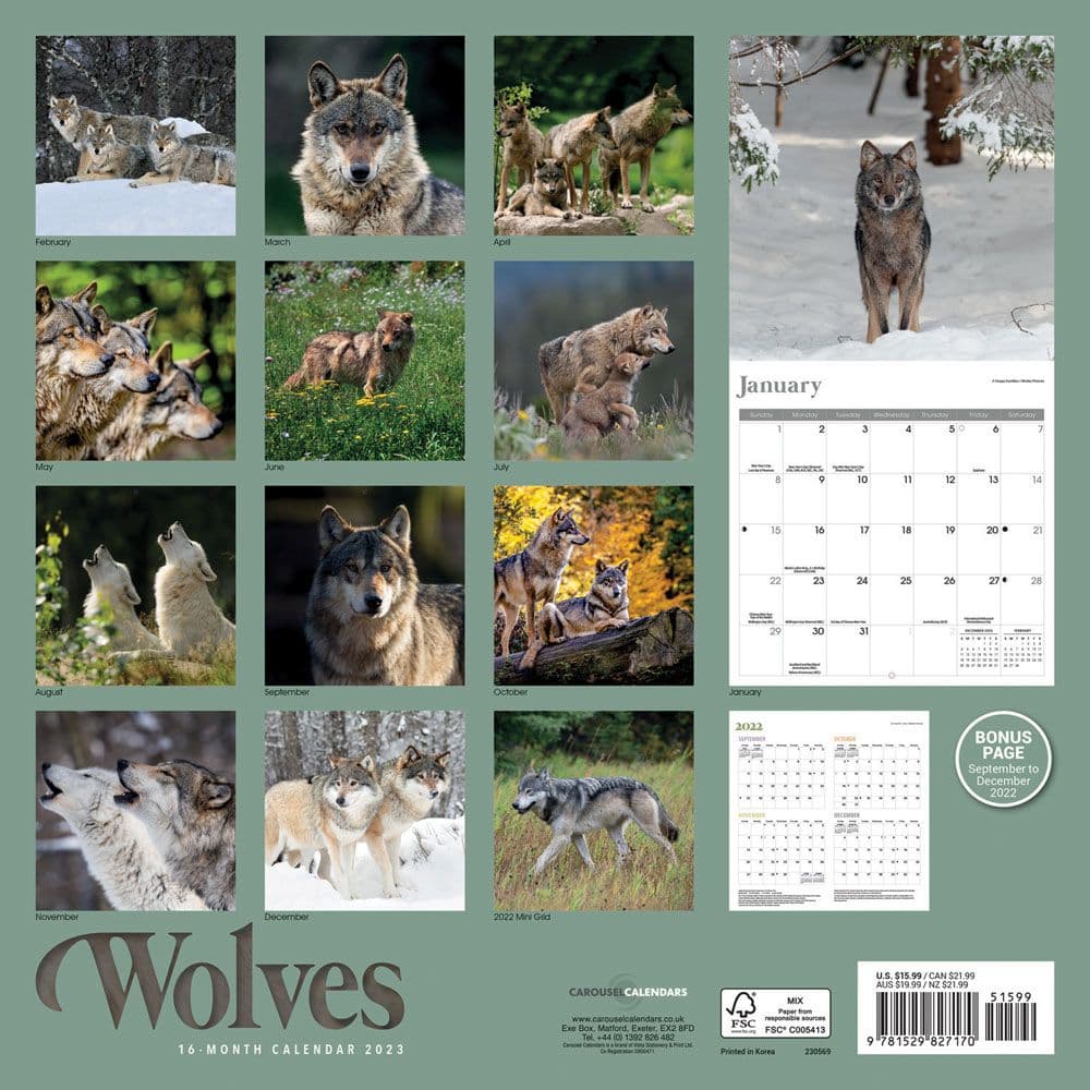 Wolves 2023 Wall Calendar - Calendars.com