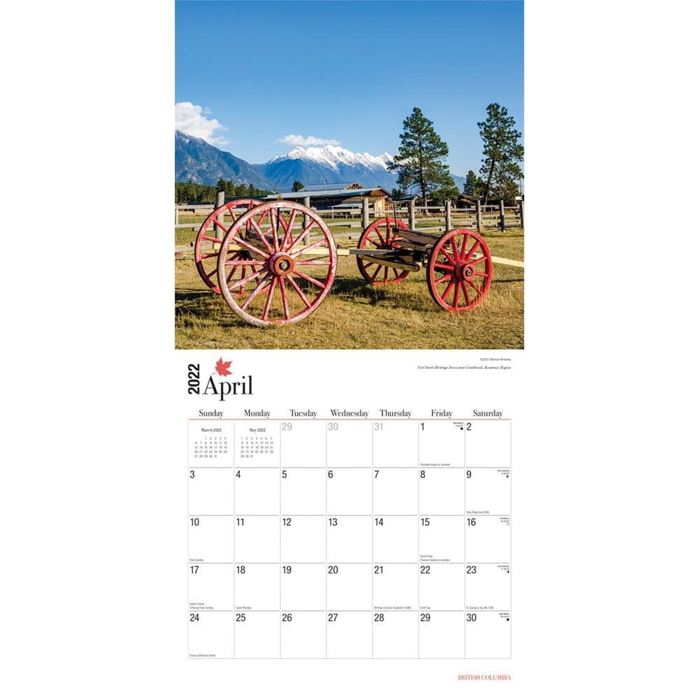 Bc Calendar 2022 British Columbia 2022 Wall Calendar - Calendars.com