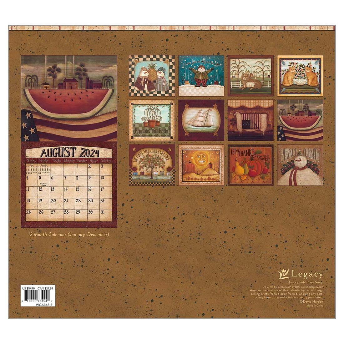 Folk Art by David 2024 Wall Calendar