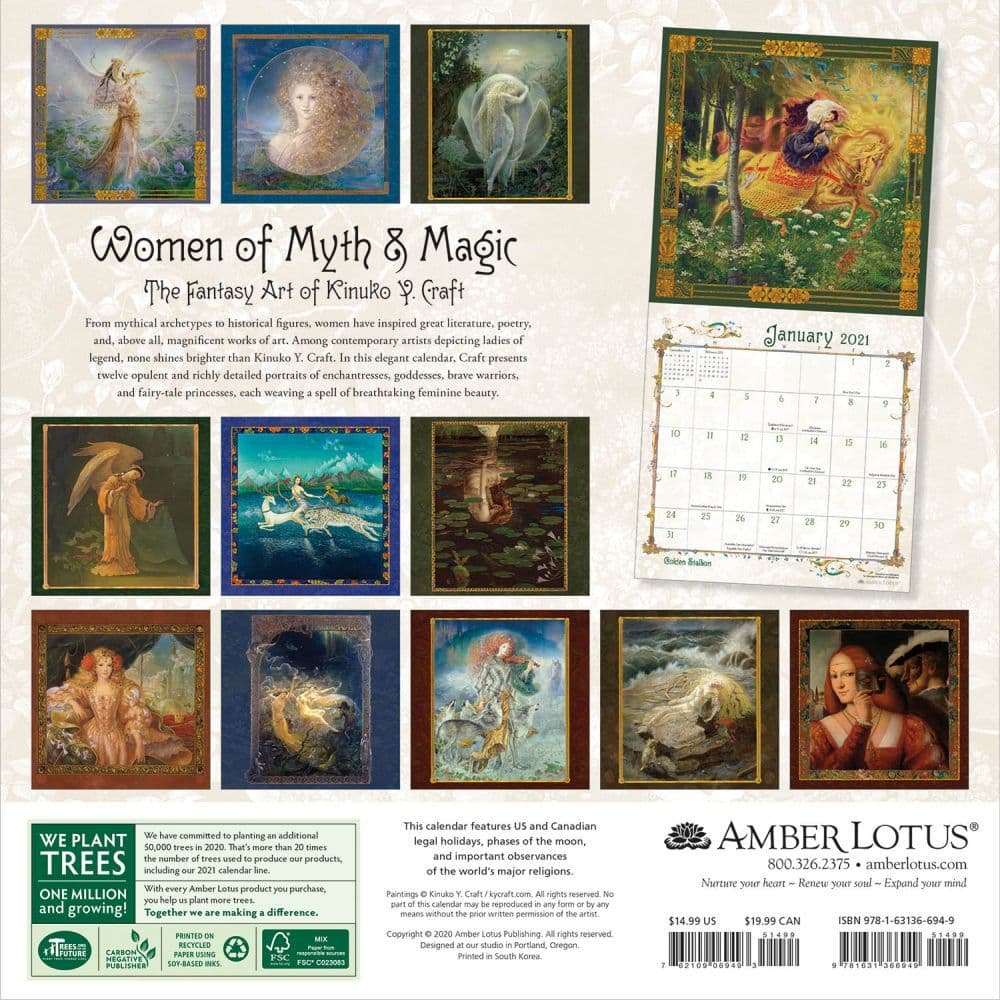 Women of Myth and Magic Wall Calendar