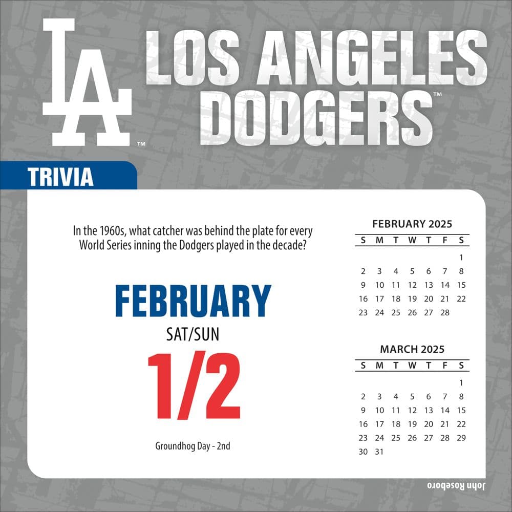 MLB Los Angeles Dodgers 2025 Desk Calendar Second Alternate Image