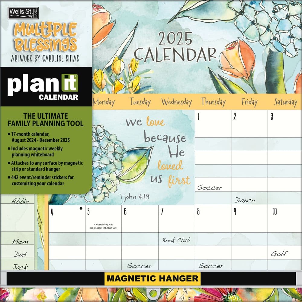 Multiple Blessings by Caroline Simas 2025 Plan It Wall Calendar
