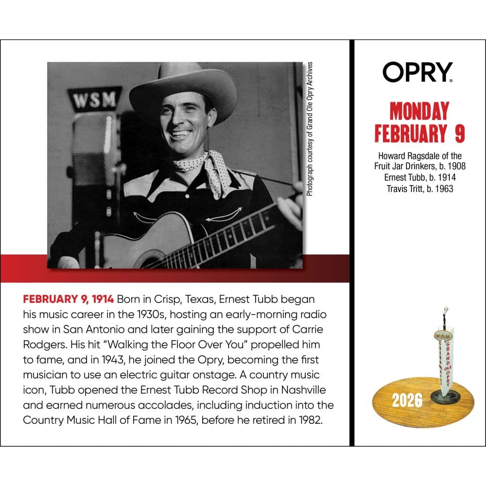 Grand Ole Opry 2026 Desk Calendar Third Alternate Image