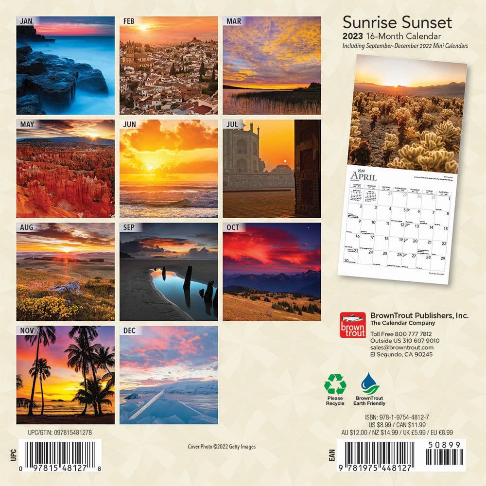 Sunrise Calendar 2023 - Printable Calendar 2023