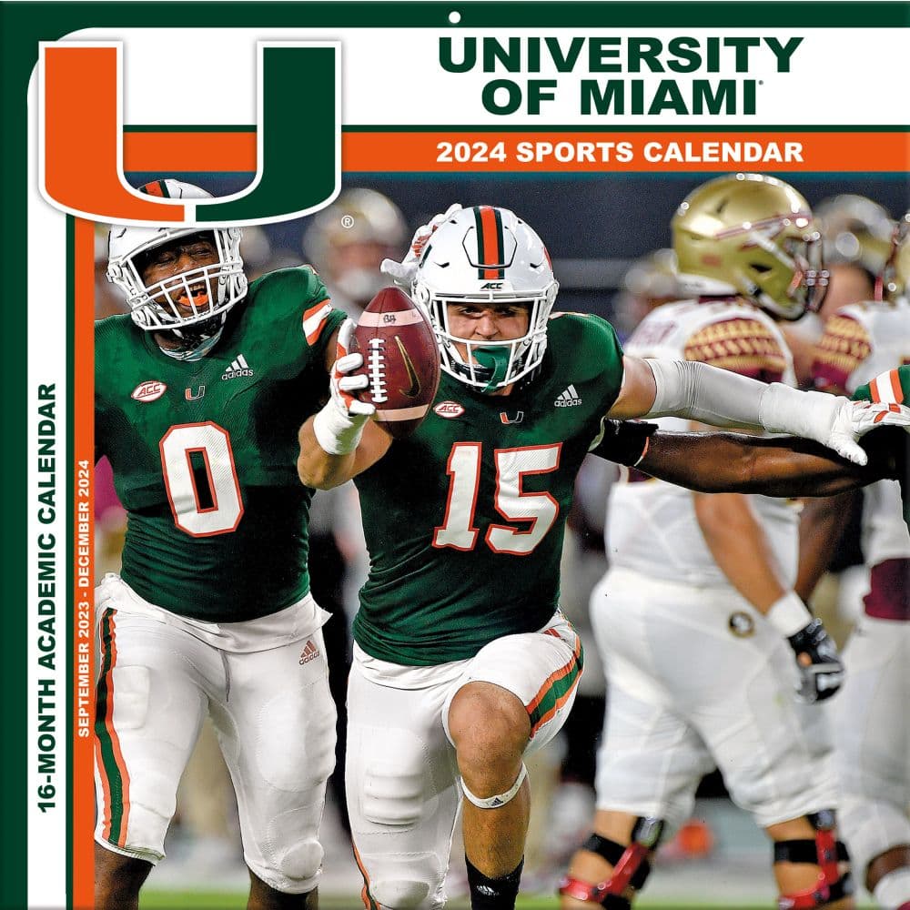 COL Miami Hurricanes 2024 Wall Calendar Main Product Image width=&quot;1000&quot; height=&quot;1000&quot;