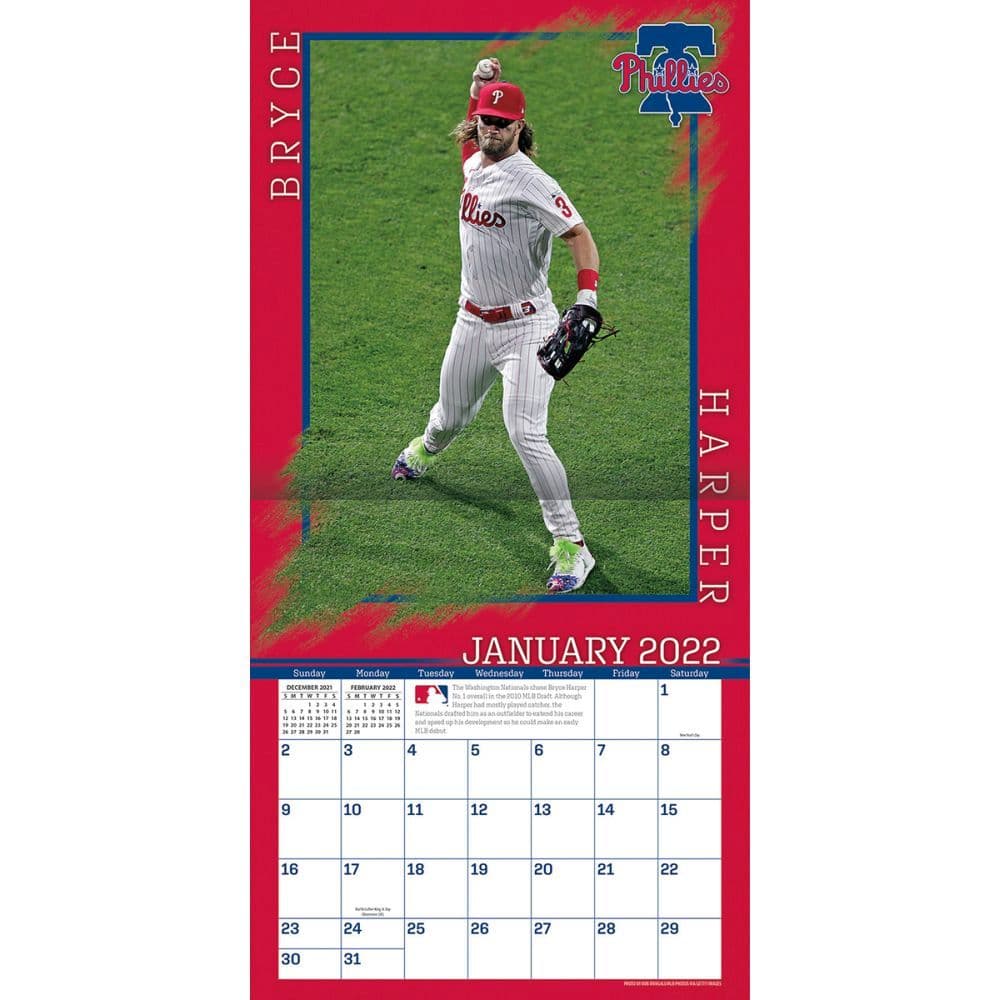 Phillies 2022 Calendar Mlb Bryce Harper Phillies 2022 Wall Calendar - Calendars.com