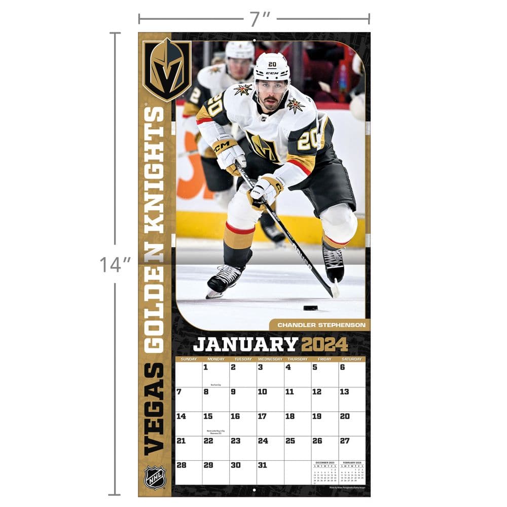 Vegas Golden Knights 2024 Mini Wall Calendar