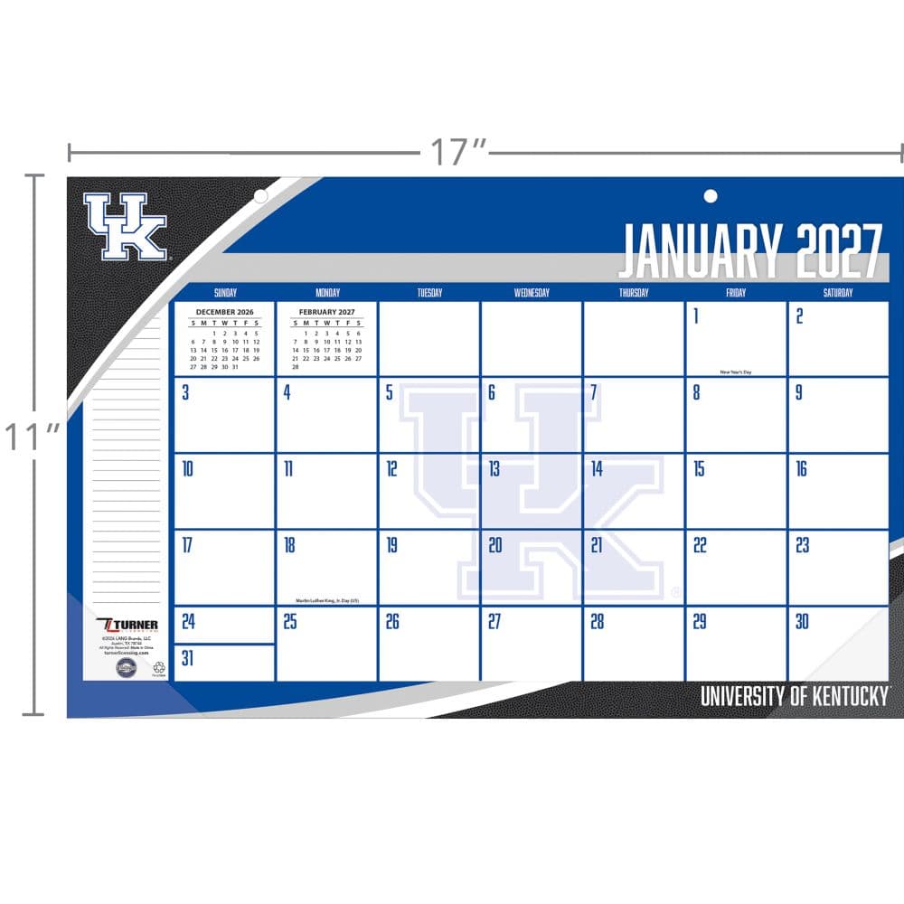Kentucky Wildcats 2027 Desk Pad 17" X 11" Third Alternate Image