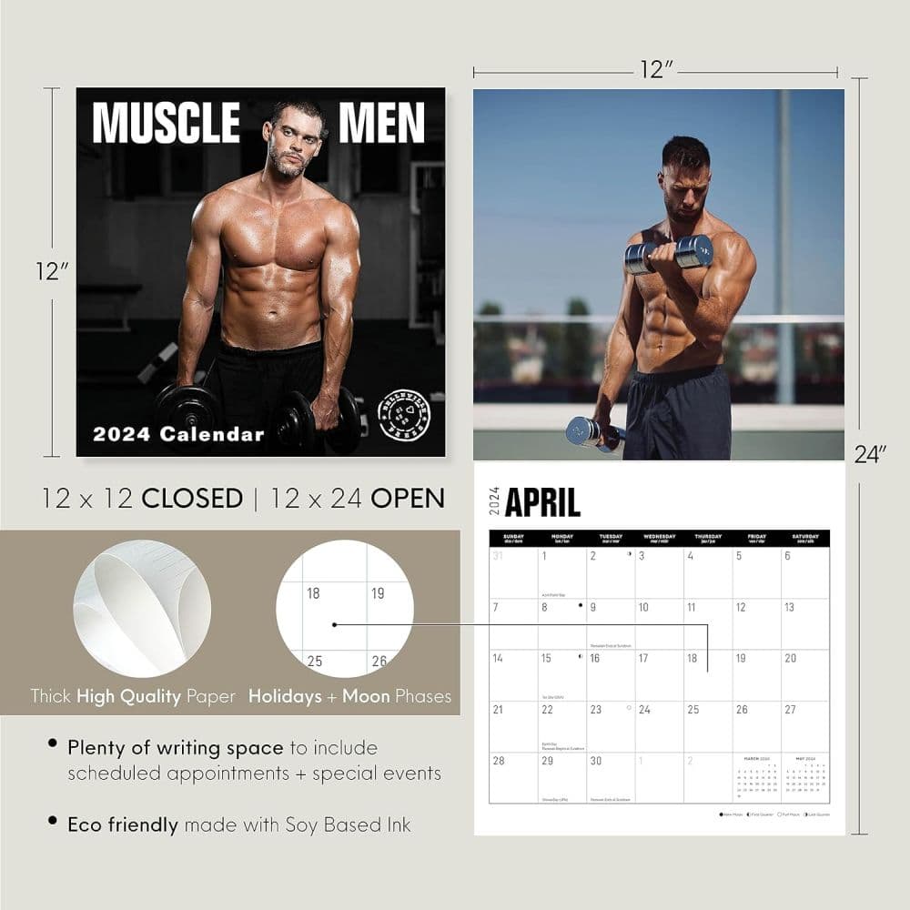 Muscle Men 2024 Wall Calendar Seventh Alternate Image width=&quot;1000&quot; height=&quot;1000&quot;