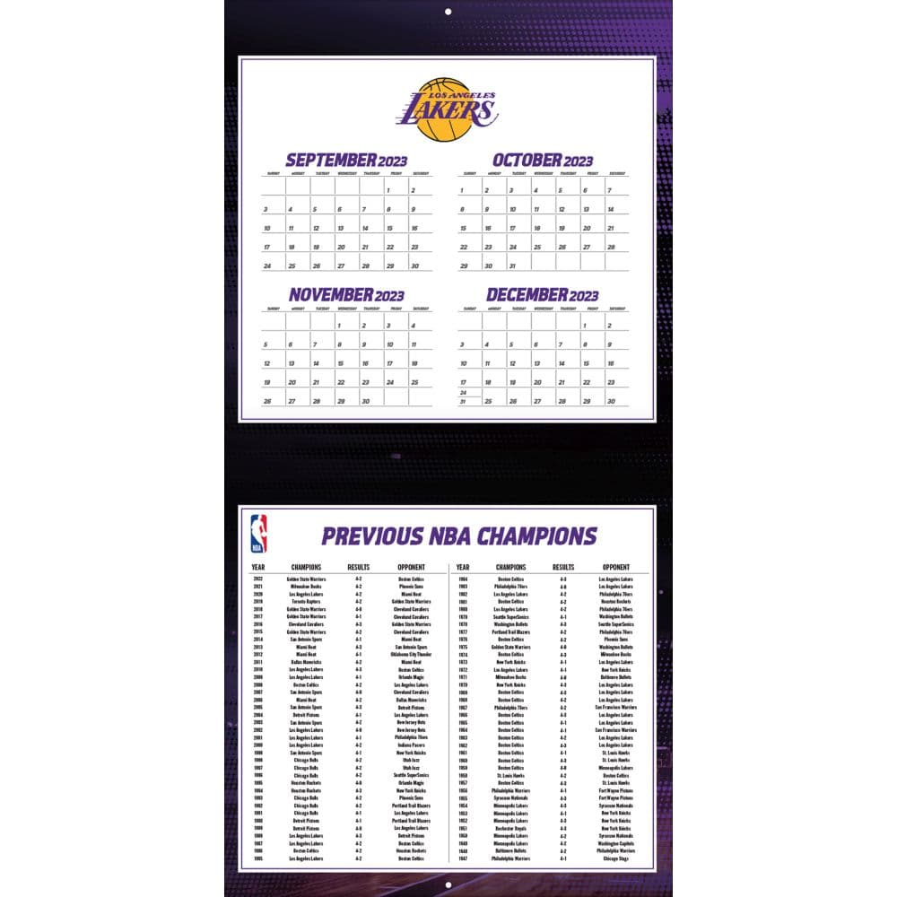 Los Angeles Lakers 2024 Wall Calendar