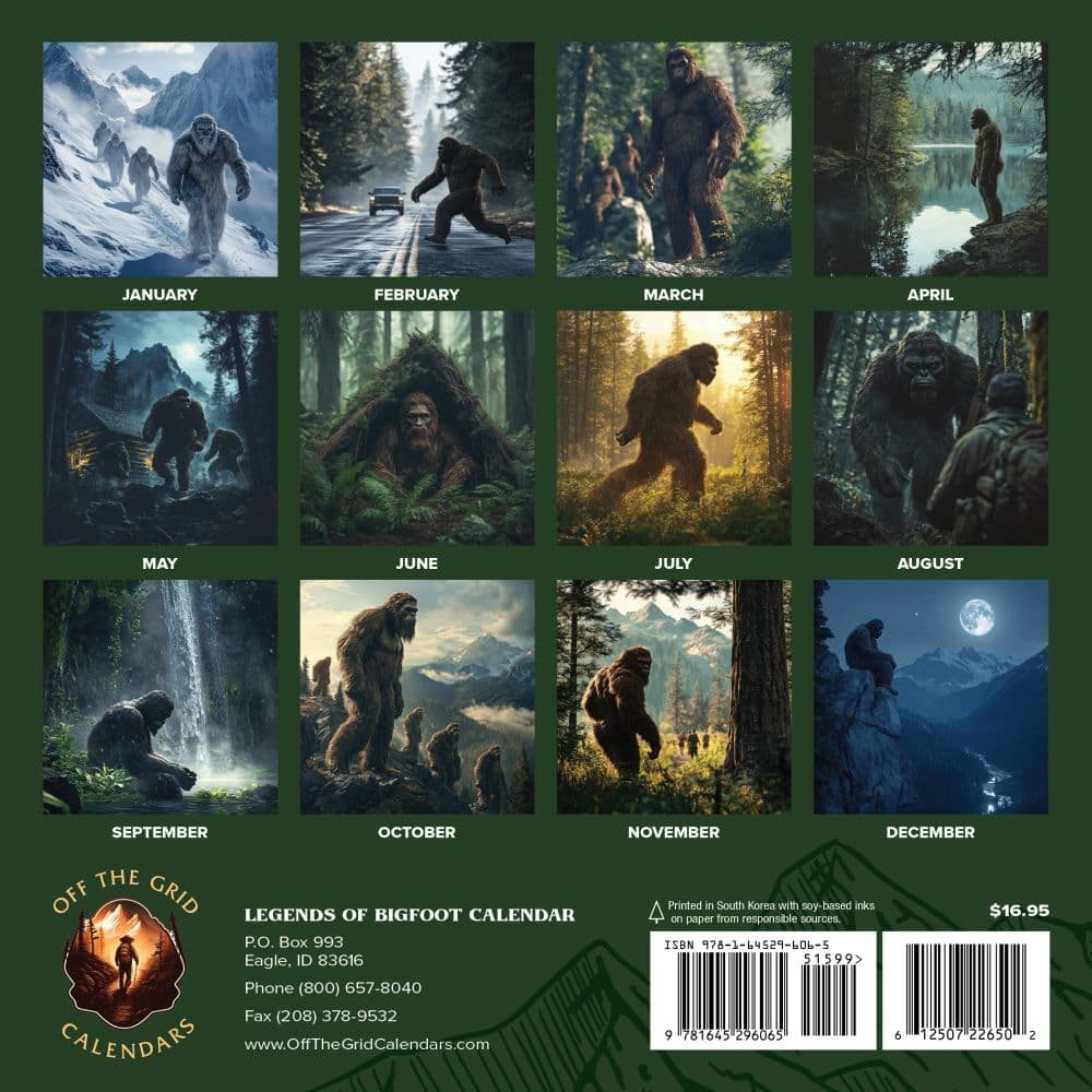 Legends of Bigfoot 2026 Mini Wall Calendar First Alternate Image