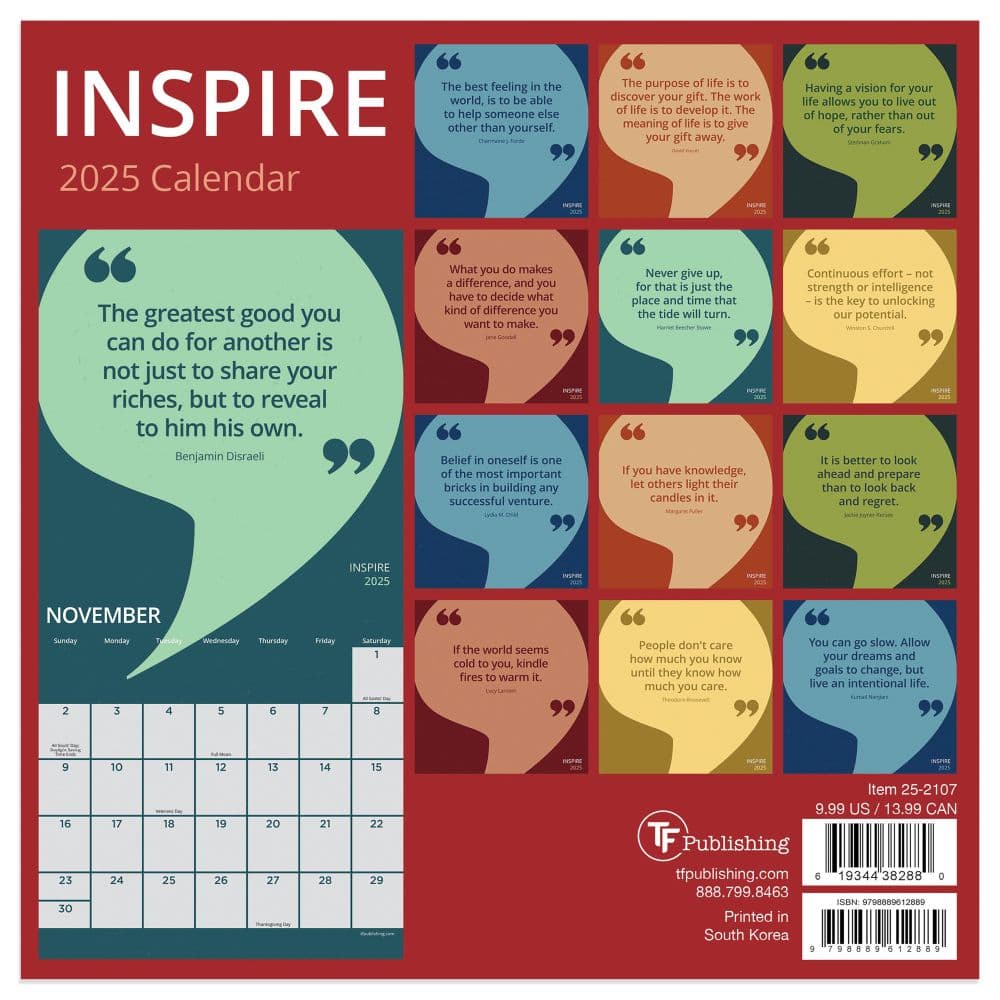 Inspire 2025 Mini Wall Calendar First Alternate Image