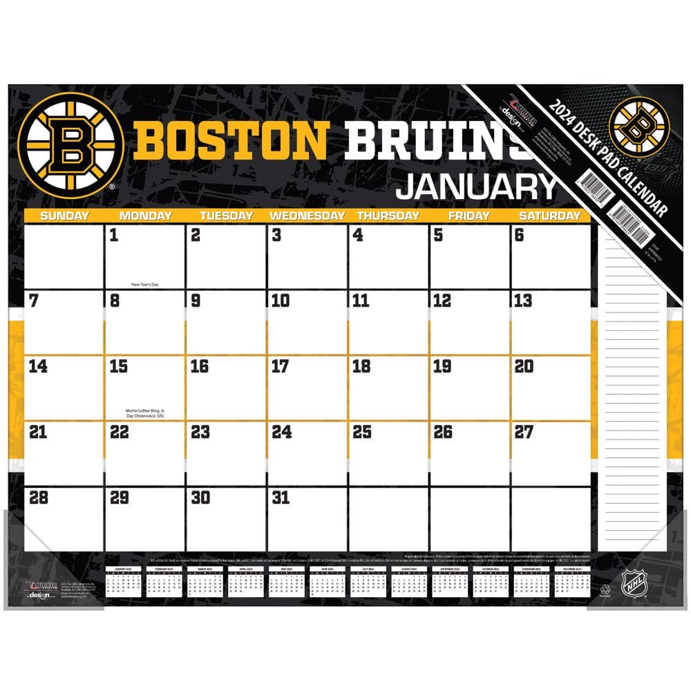 Boston Bruins 2024 Desk Pad Main Product Image width=&quot;1000&quot; height=&quot;1000&quot;