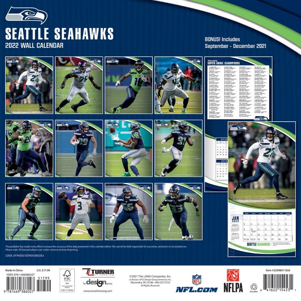 Seattle Seahawks 2022 Schedule Seattle Seahawks 2022 Wall Calendar - Calendars.com