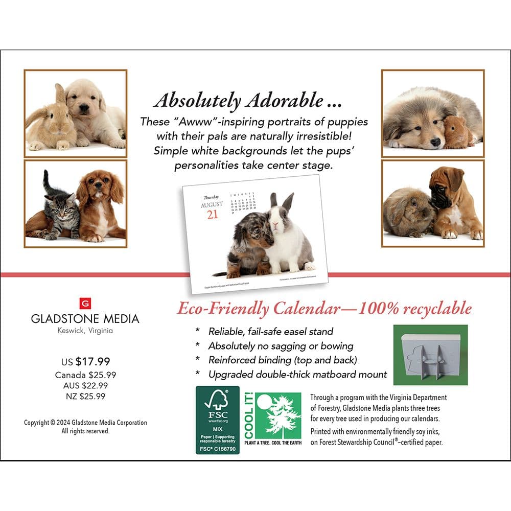 Puppies and Friends 2025 Desk Calendar First Alternate Image width="1000" height="1000"