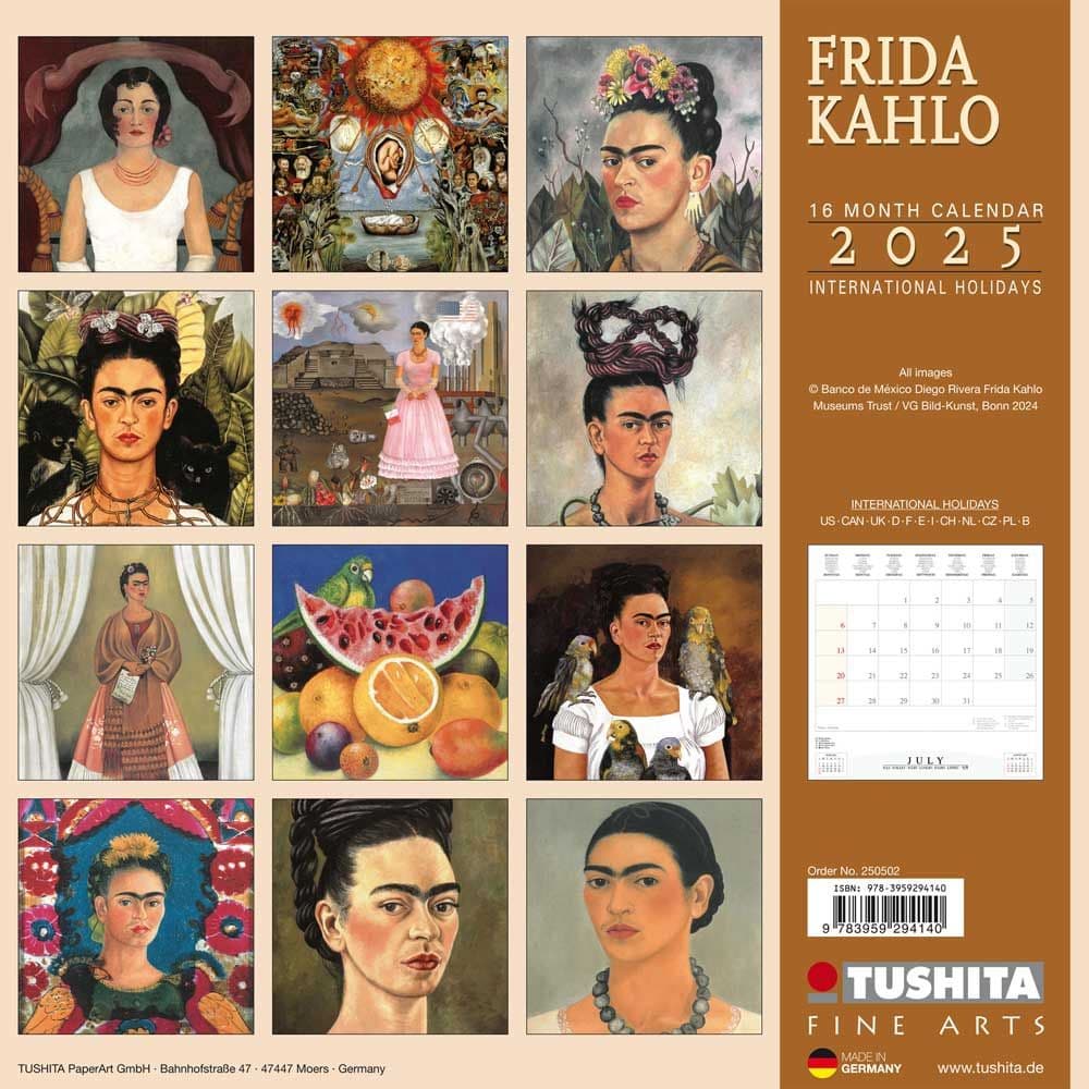 Frida Kahlo 2025 Wall Calendar First Alternate Image width="1000" height="1000"