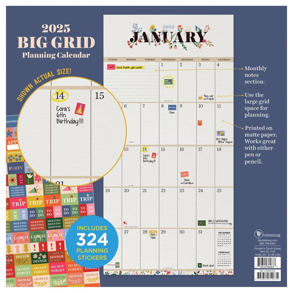 Big Grid 2025 Wall Calendar First Alternate Image width=&quot;1000&quot; height=&quot;1000&quot;