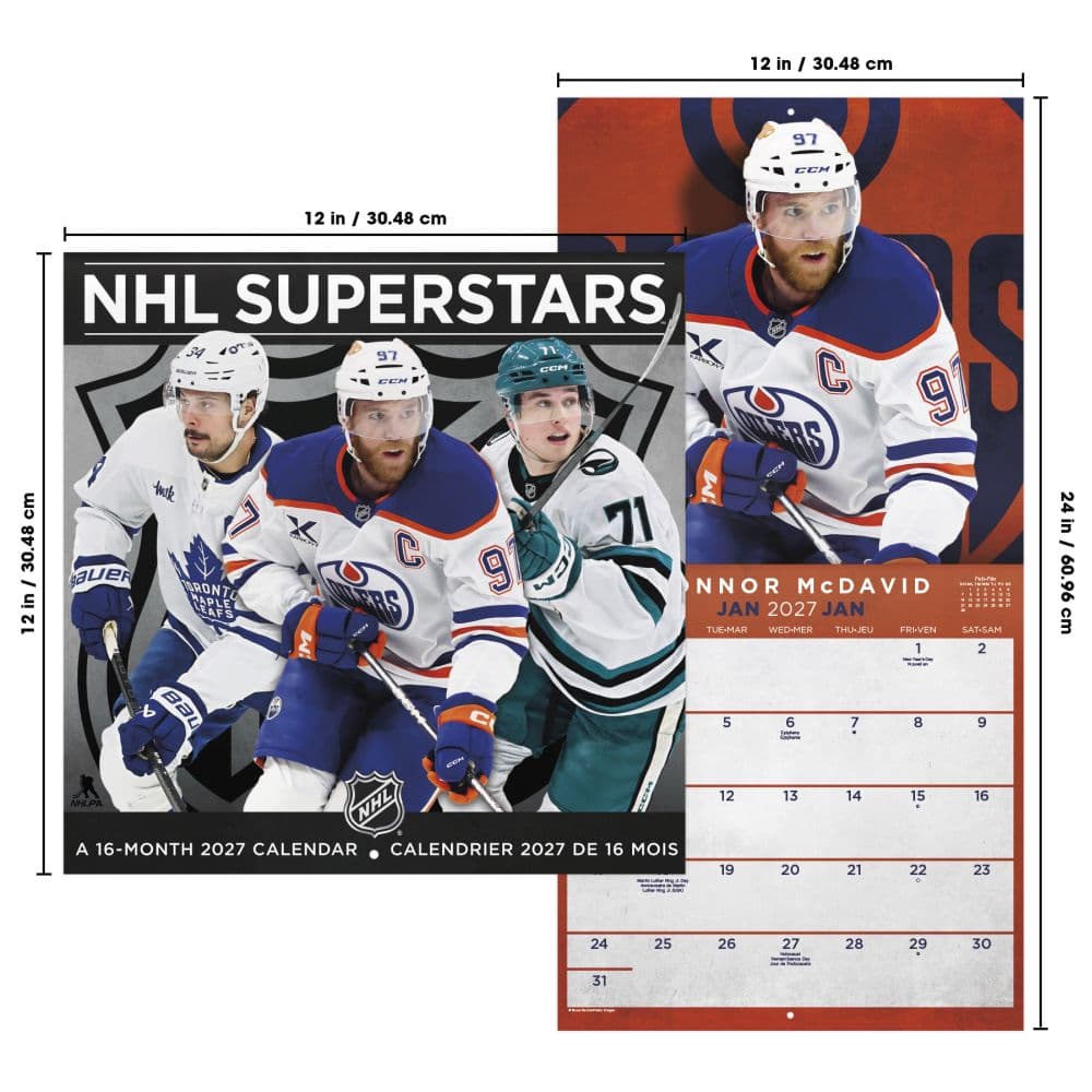 NHL Superstars Bilingual French 2027 Wall Calendar Sixth Alternate Image