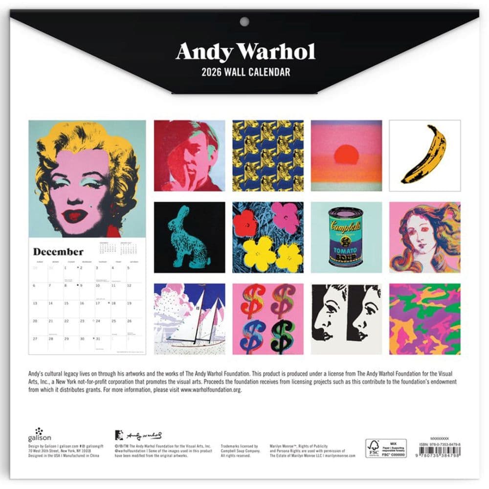 Warhol Classic 2026 Wall Calendar First Alternate Image