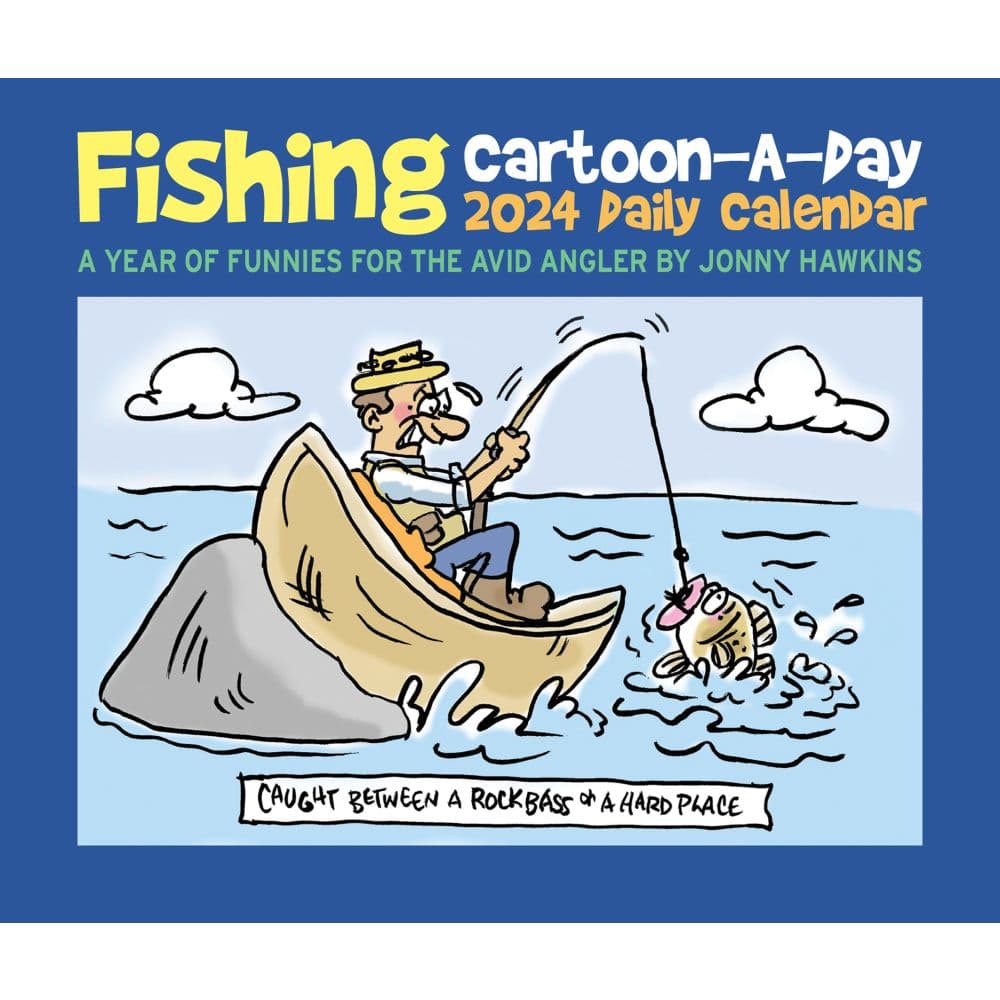 Fishing Cartoon A Day 2024 Desk Calendar