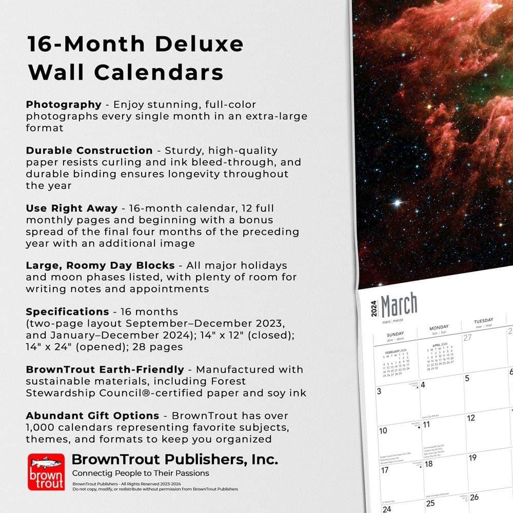 NASA Explore the Universe Deluxe 2024 Wall Calendar Fourth Alternate Image width=&quot;1000&quot; height=&quot;1000&quot;