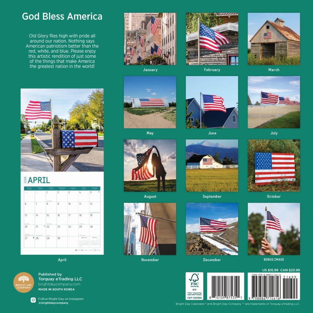 God Bless America 2025 Wall Calendar First Alternate Image width=&quot;1000&quot; height=&quot;1000&quot;