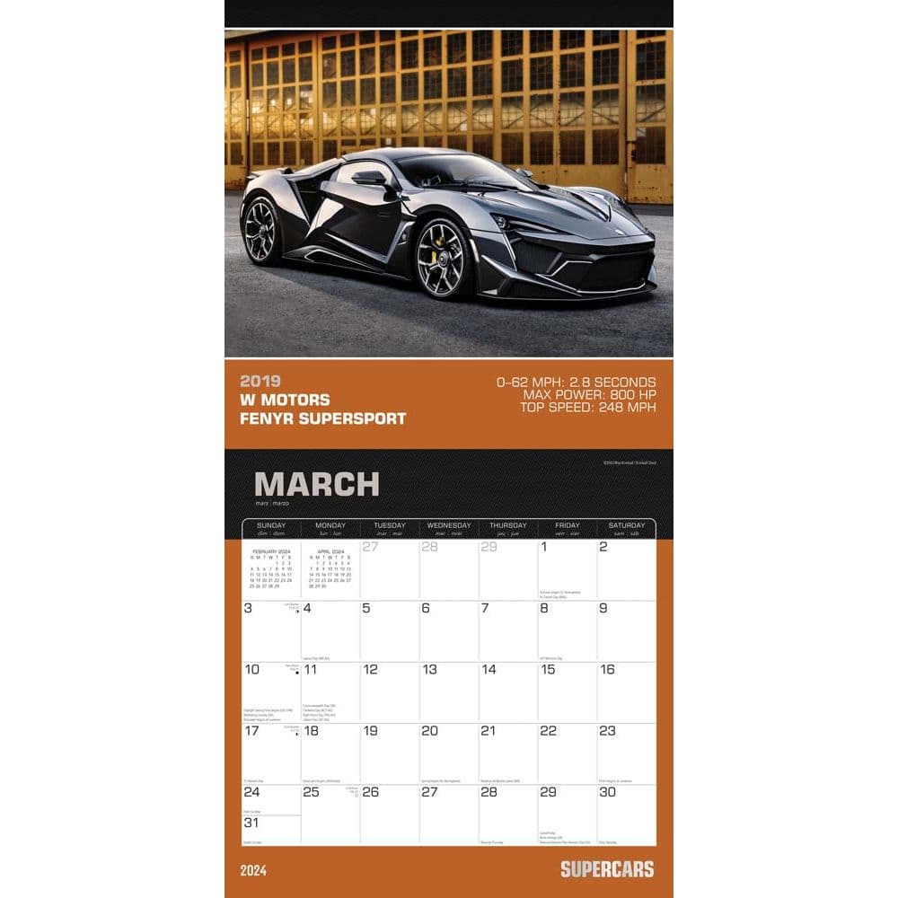 Supercars 2024 Wall Calendar