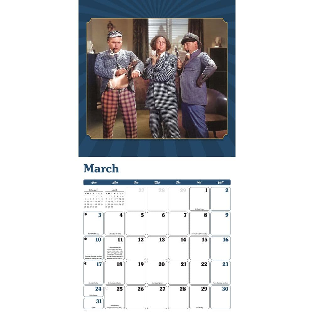 Three Stooges 2024 Wall Calendar - Calendars.com