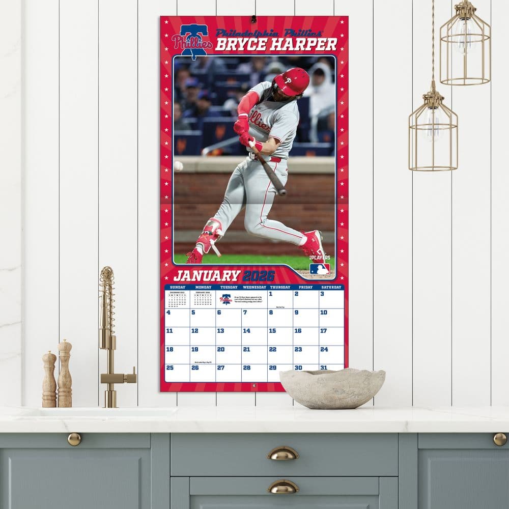 MLB Bryce Harper 2026 Wall Calendar Fourth Alternate Image