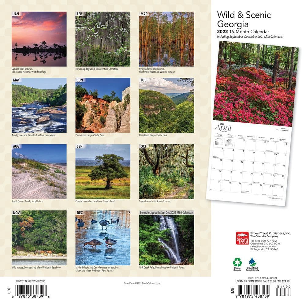 Georgia Wild And Scenic 2022 Wall Calendar - Calendars.com