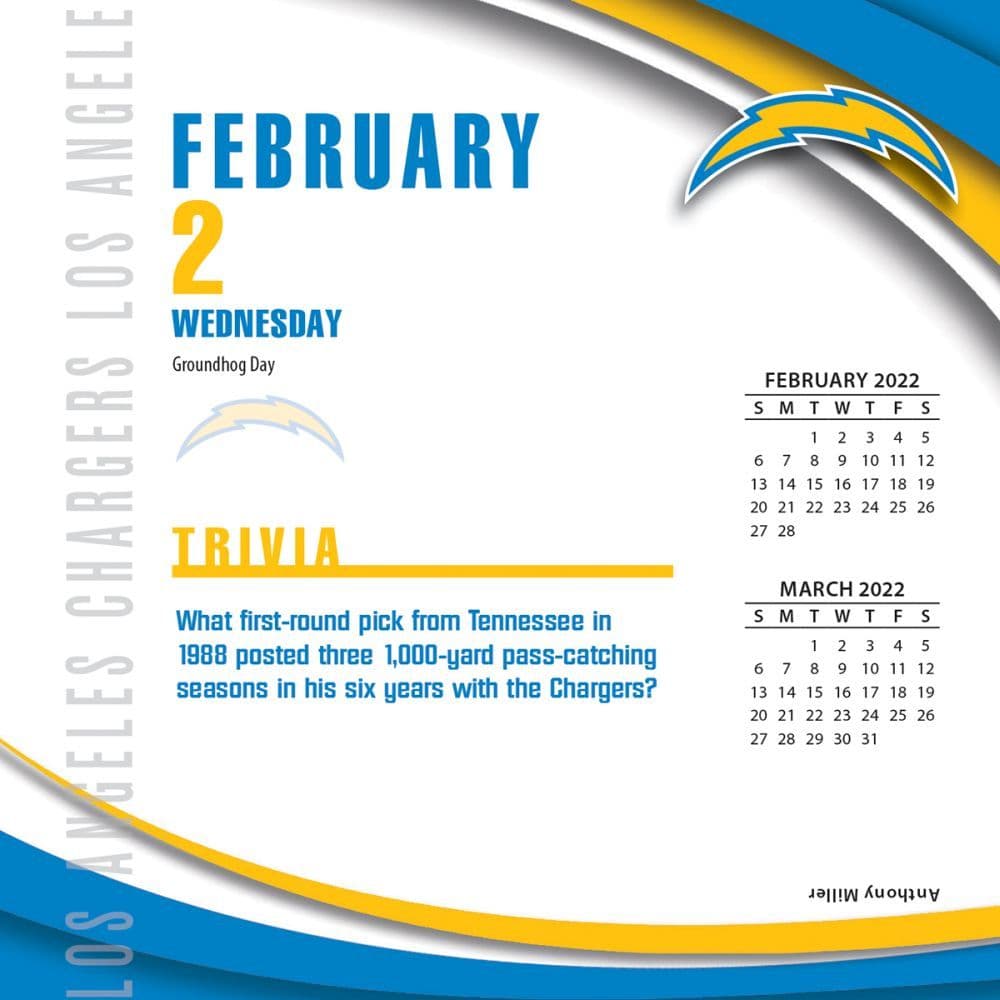 Chargers Schedule 2022 23 Nfl Los Angeles Chargers 2022 Desk Calendar - Calendars.com