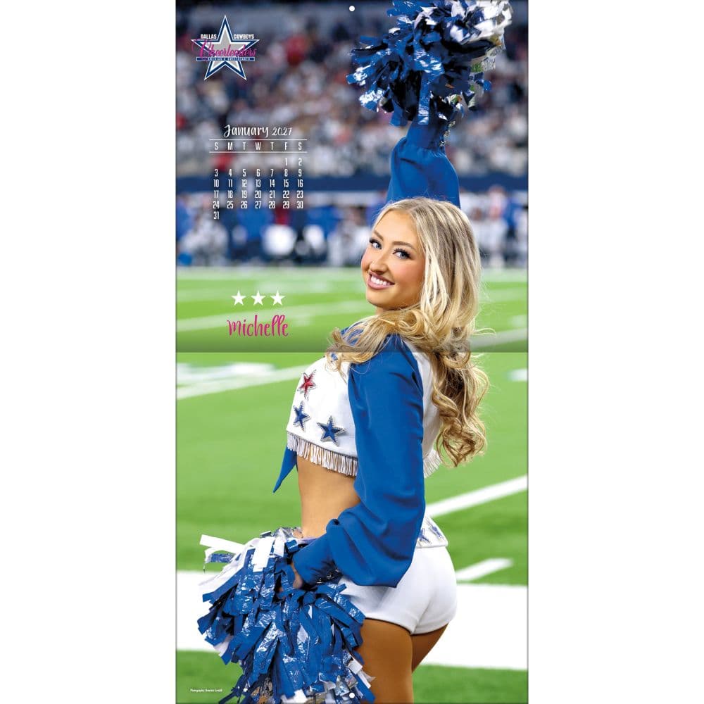 NFL Dallas Cowboys Cheerleaders 16 Month 2027 Wall Calendar Third Alternate Image