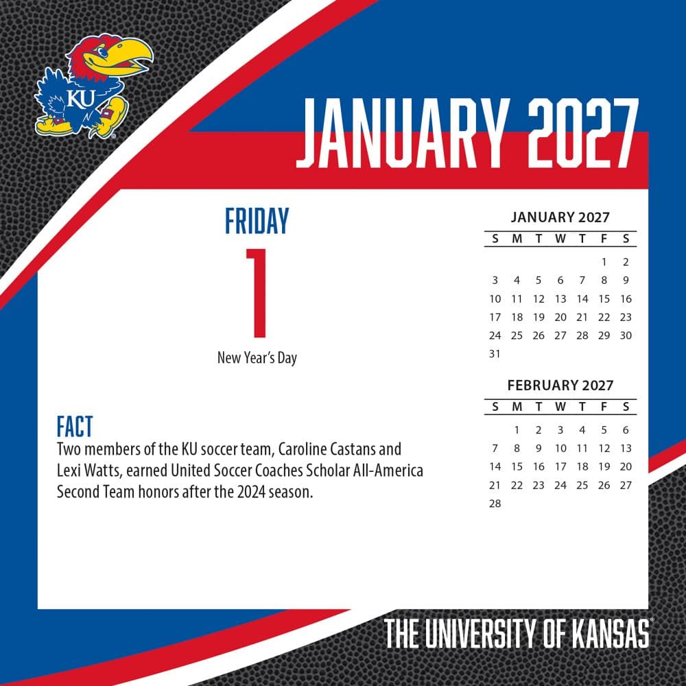 Kansas Jayhawks 2027 Desk Calendar Second Alternate Image