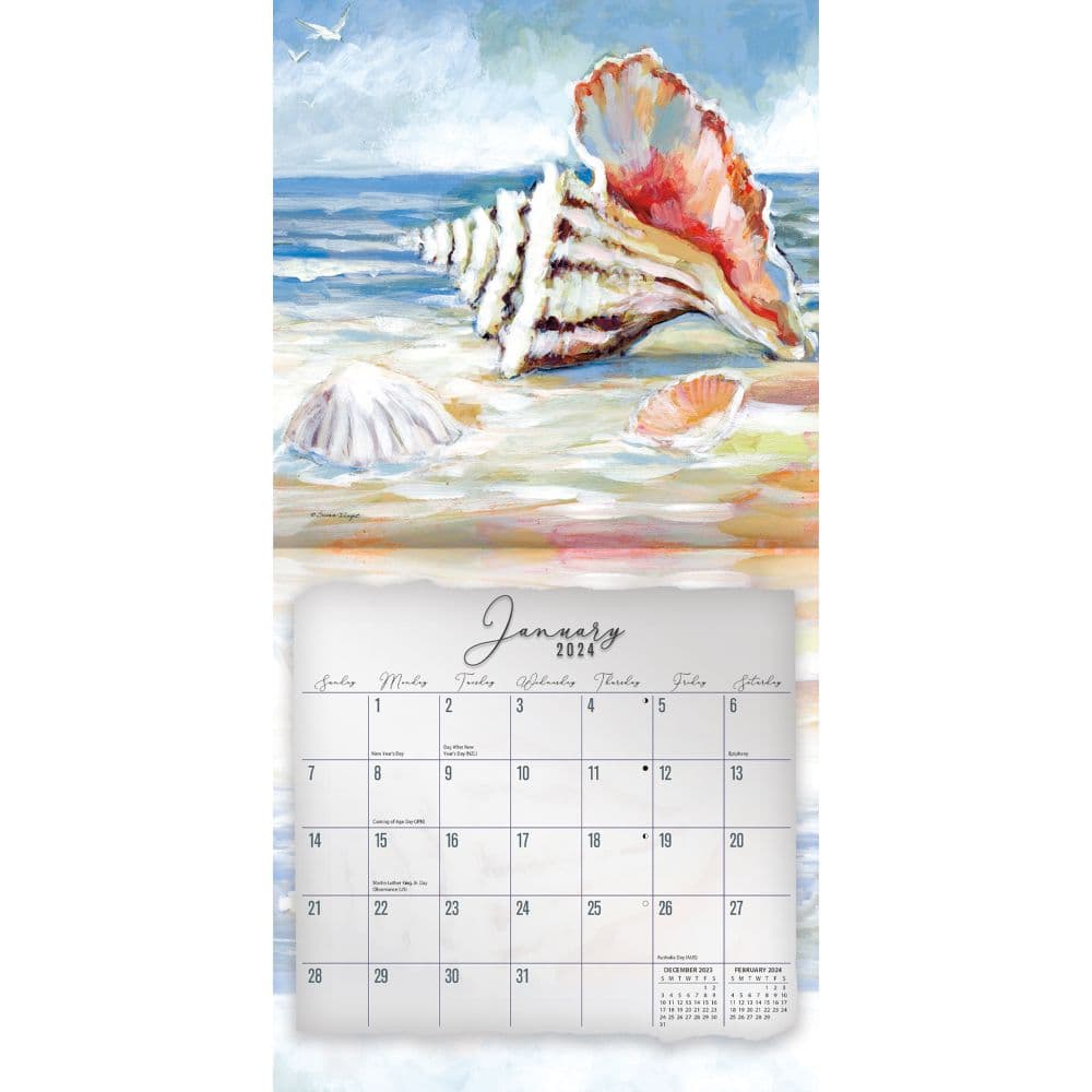 Coastal Shores 2024 Mini Wall Calendar